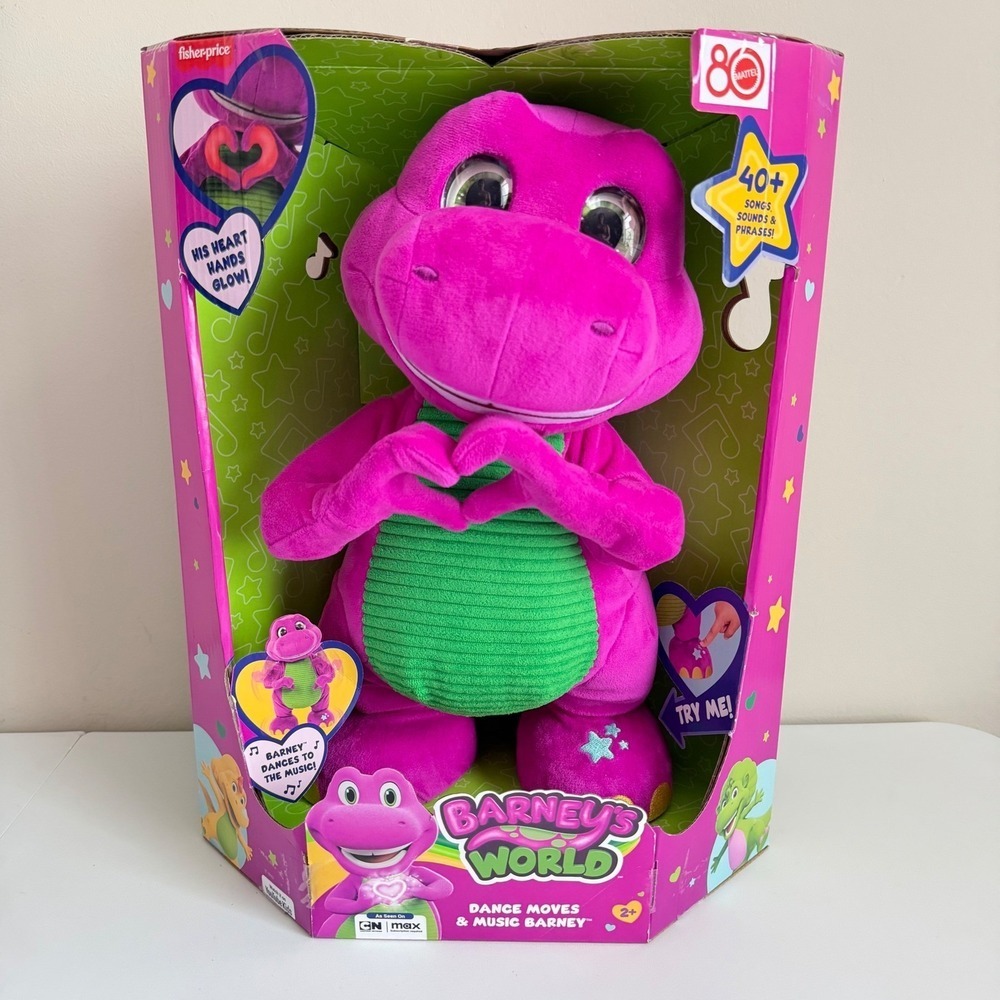 Fisher-Price Barney's World Dance Moves Music Plush 13" NEW Songs Sounds Lights